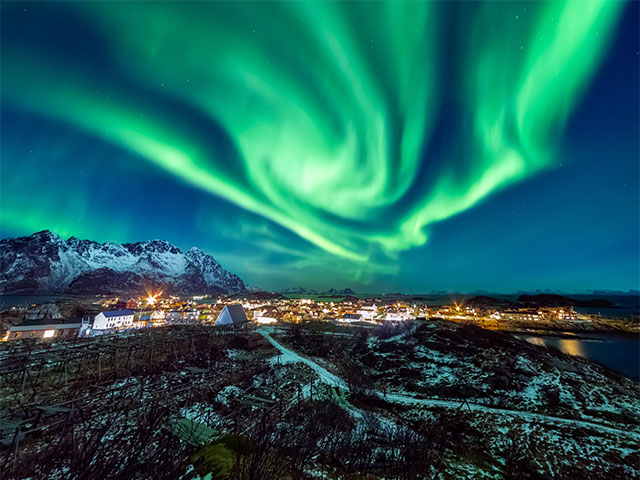Northern lights over Tromso, Norway