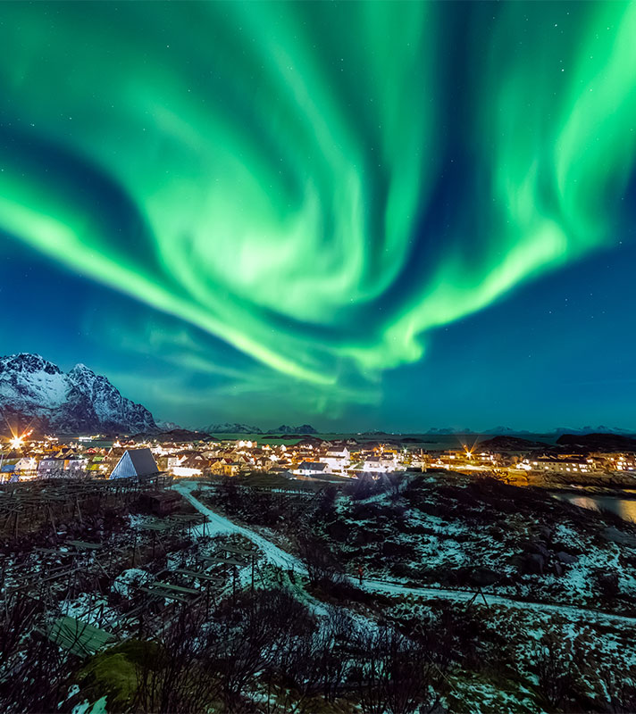 Northern lights over Tromso, Norway