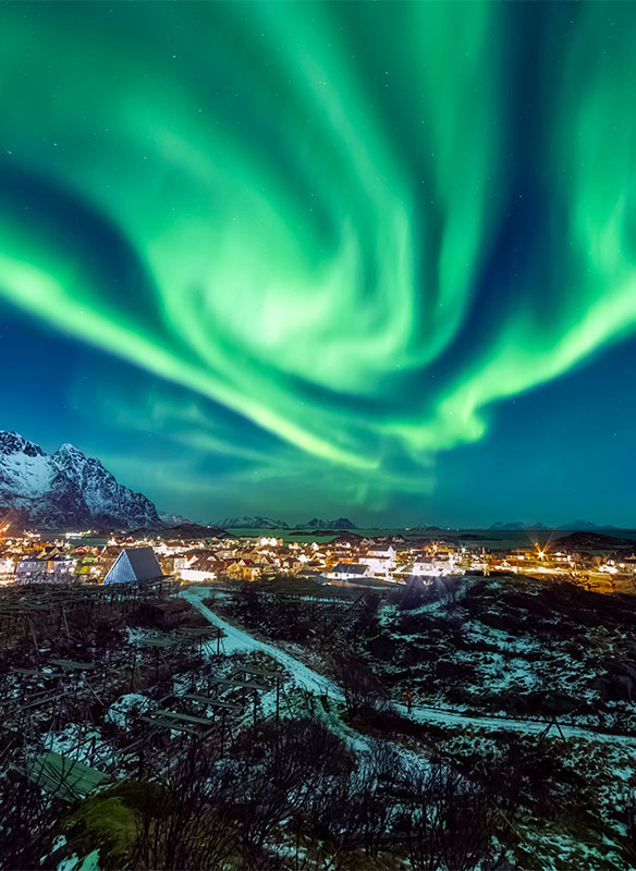 Northern lights over Tromso, Norway