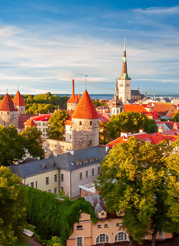 Scenic Tallinn summer cityscape