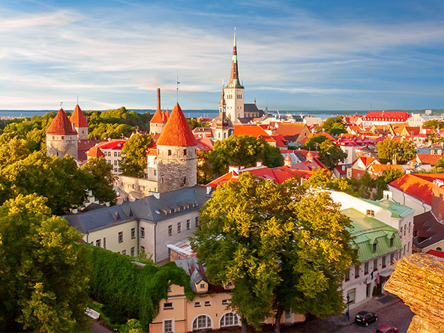 Scenic Tallinn summer cityscape