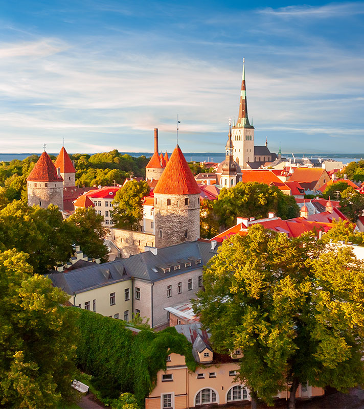 Scenic Tallinn summer cityscape