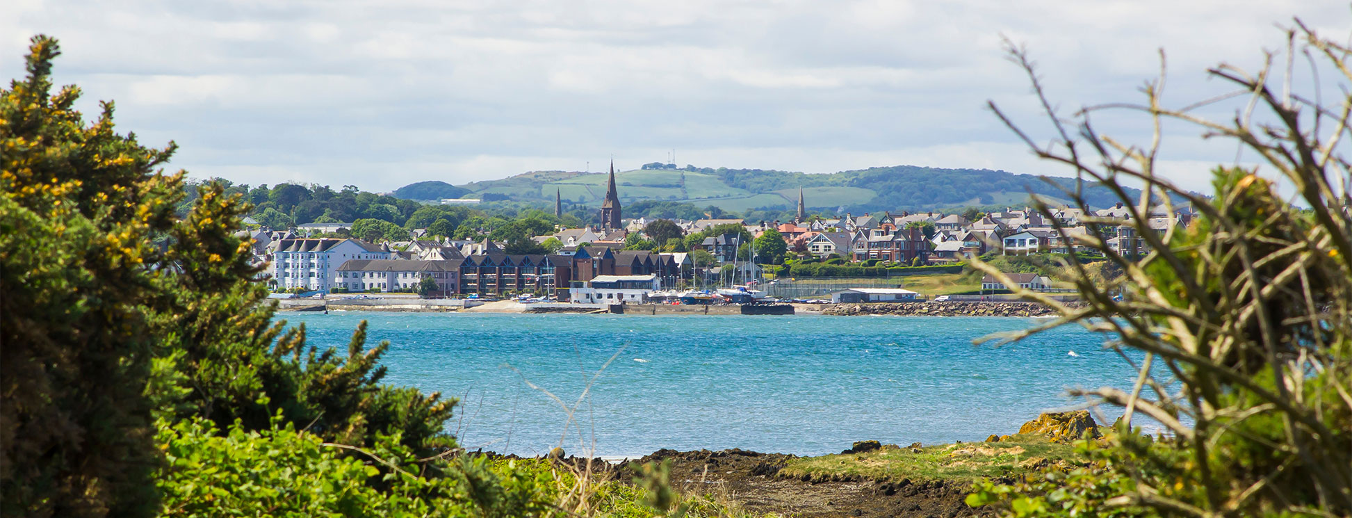 A view across Ballyholme Bay in Bangor Northern Ireland