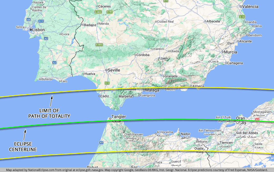 Solar Eclipse over Spain in 2027