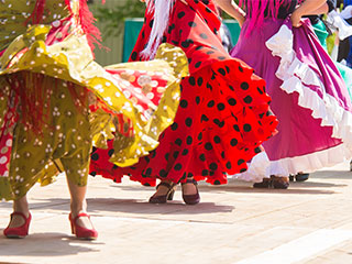 Feet of flamenco dancers, Spain
