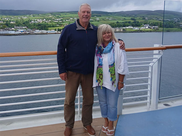 Jil Jarvest and husband on board