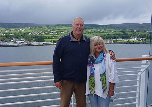 Jil Jarvest and husband on board