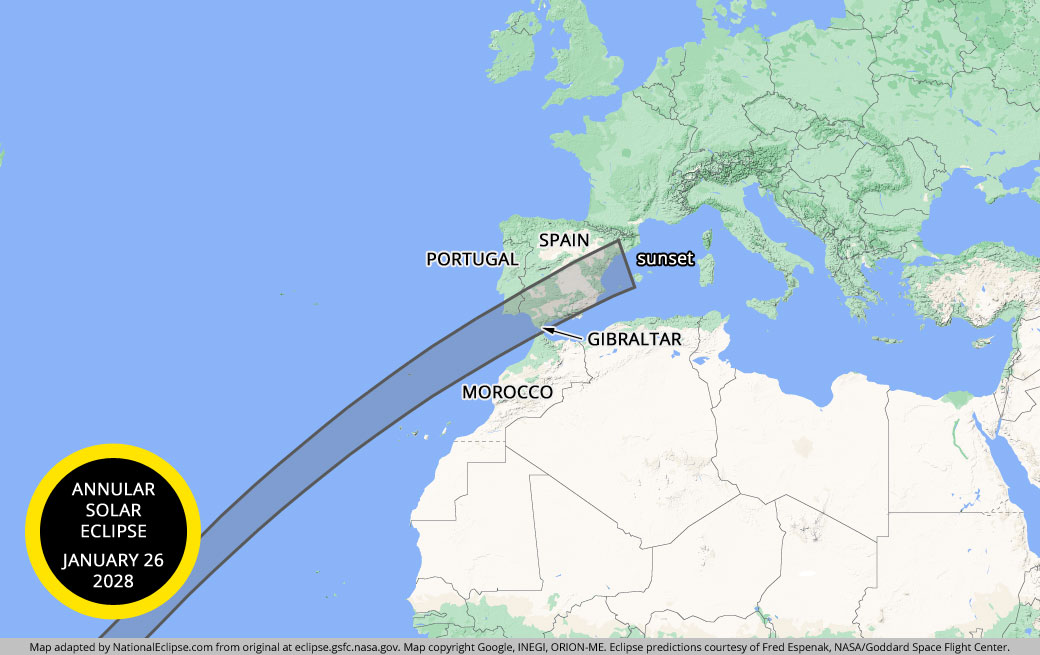 2028 annular solar eclipse map
